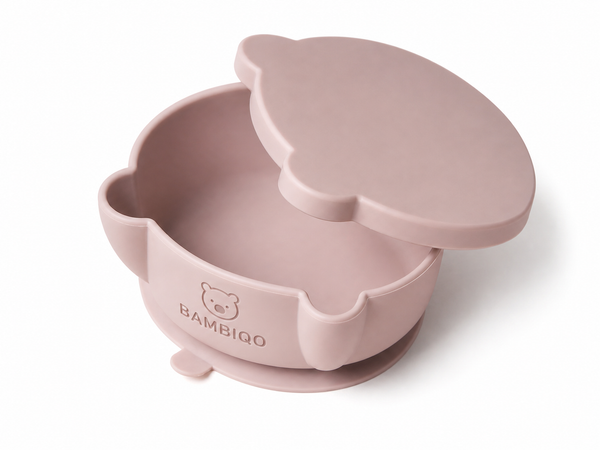 Bambiqo Baby Feeding Bowl – Silicone Suction Bowl with Lid for Toddlers