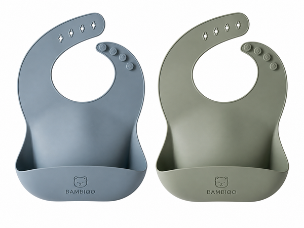 Bambiqo Baby Feeding Set – Silicone Bib, Plate & Utensils (3-in-1 Set)